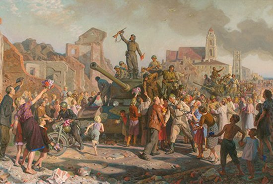 Картина во всю стену «Освобождение г. Минска. 1944 г.», более известная как «Освобождение Минска», написана  художником Валентином Волковым.