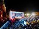 Вечером 18 марта на Манежной площади в центре Москвы сразу после оглашения результатов президентских выборов прошёл митинг, на котором выступил Владимир Путин. Фото: kremlin.ru