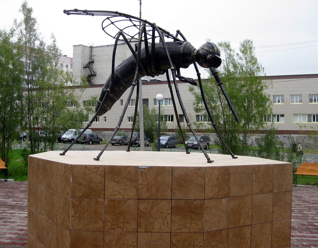 В некоторых городах страны комарам установлены памятники. Этот, например, находится в Усинске (Республика Коми). Фото Алексея Власова