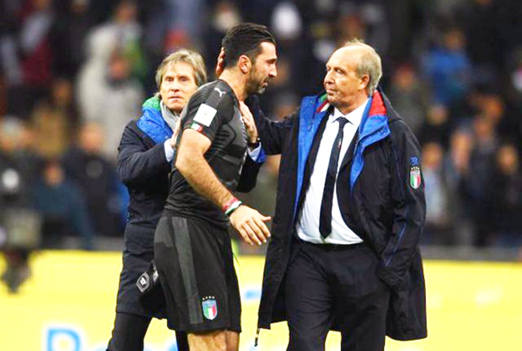 39-летний вратарь сборной Италии Джанлуиджи Буффон не мог сдержать эмоции. Фото: Federazione Italiana Giuoco Calcio/Итальянская федерация футбола