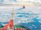 Северный Ледовитый океан. Ледокол «Ямал» вывел судно  «Академик Фёдоров» к Северному полюсу. Фото: Сергей Мартьянов