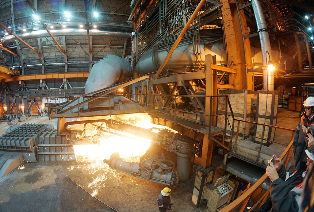 Вчера на Нижнетагильском металлургическом комбинате торжественно запустили новую доменную печь. Фото: Департамент информполитики Свердловской области