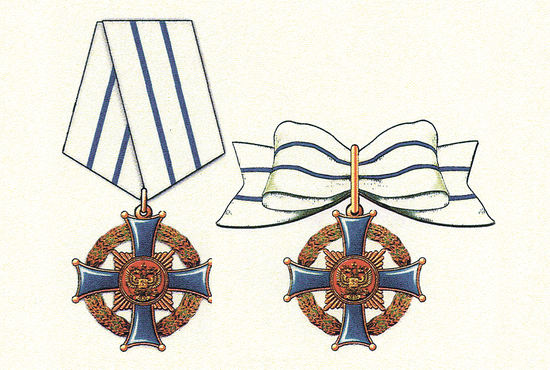 Мужской и женский знаки ордена для ношения  в торжественных случаях