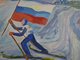 Учащиеся детской художественной школы №4 Екатеринбурга посвятили Олимпиаде передвижную выставку своих живописных и графических работ о зимних видах спорта. Рисунок Валерии Бурдаковой.