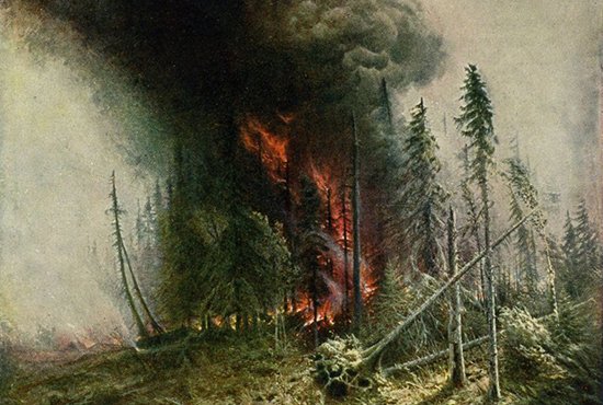 Одна из самых известных картин Алексея Денисова-Уральского «Лесной пожар»