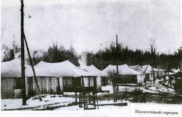 Палаточный городок, в котором жили первые  400 качканарцев. Неизвестный фотограф