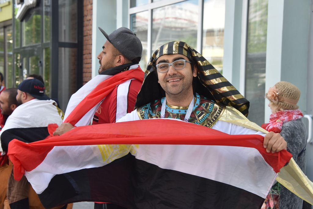 Египетские болельщики на чемпионате мира по футболу