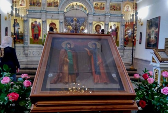 В храме находится икона святых Петра и Февронии с частицами их мощей. Фото: пресс-служба Екатеринбургской епархии