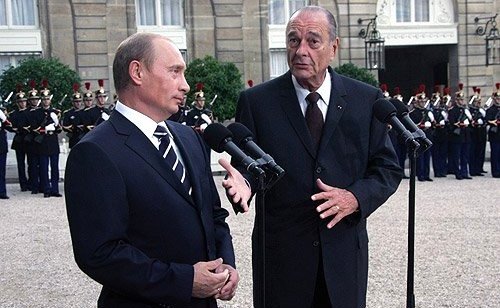 Владимир Путин и Жак Ширак