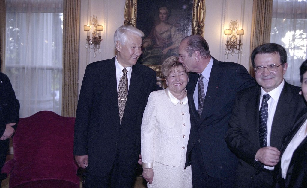 Борис Ельцин, Наина Ельцина и Жак Ширак