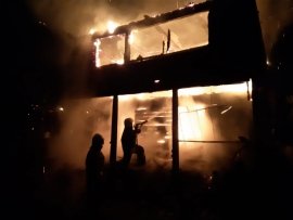 Пожар в деревне Стёпина