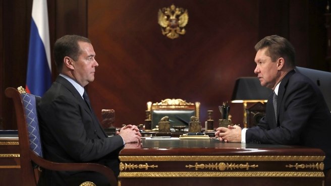 Дмитрий Медведев и Алексей Миллер