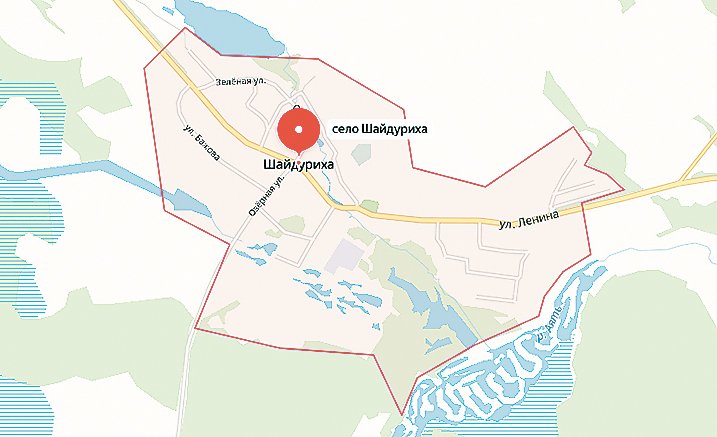 Село Шайдуриха на карте