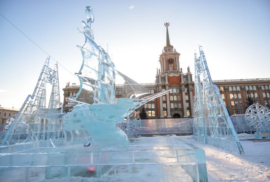Торжественное закрытие ледового городка в центре Екатеринбурга пройдёт 26 января. Фото: Галина Соловьёва