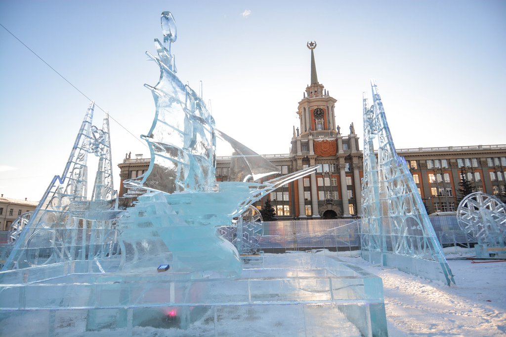 ледовый городок в Екатеринбурге