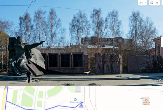 В Екатеринбурге мемориал Славы воинам-визовцам отремонтируют  к 1 мая. Фото: Яндекс.Карты (снимок за 2015 год)