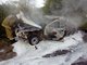 Только в Шалинском ГО автомобиль не удалось спасти, он сгорел полностью. Фото: пресс-служба ГУ МЧС России по Свердловской области