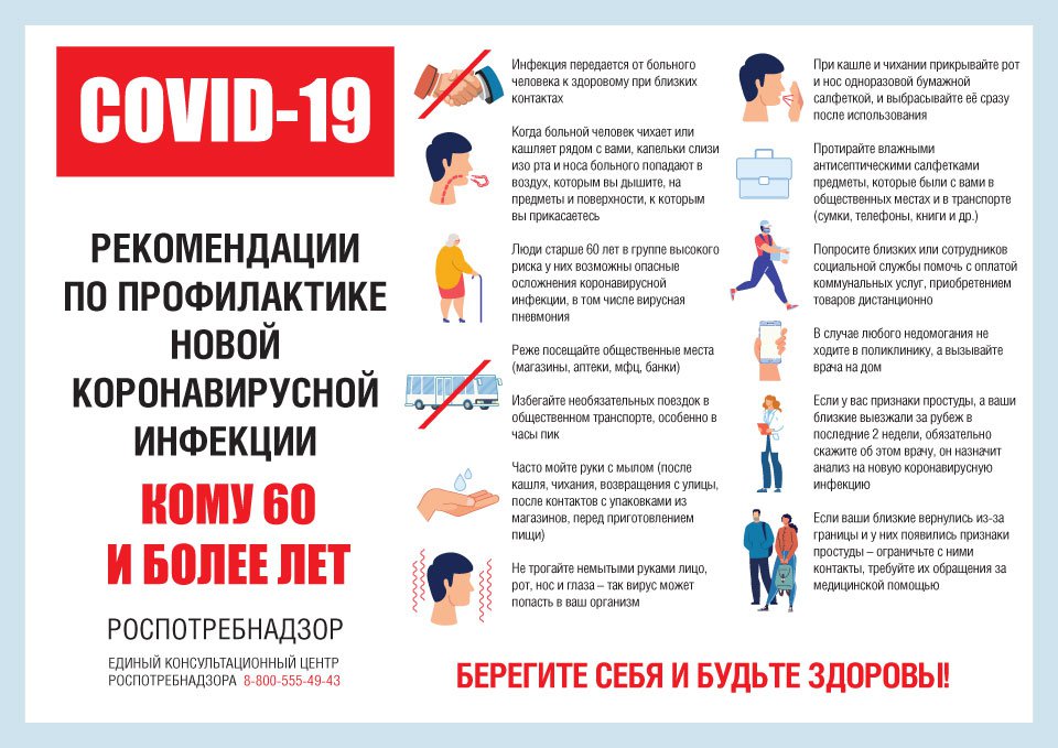 рекомендации Роспотребнадзора по COVID-19 для людей старше 60 лет