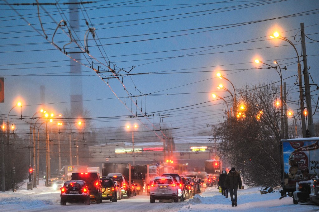 пробки в Екатеринбурге зимой