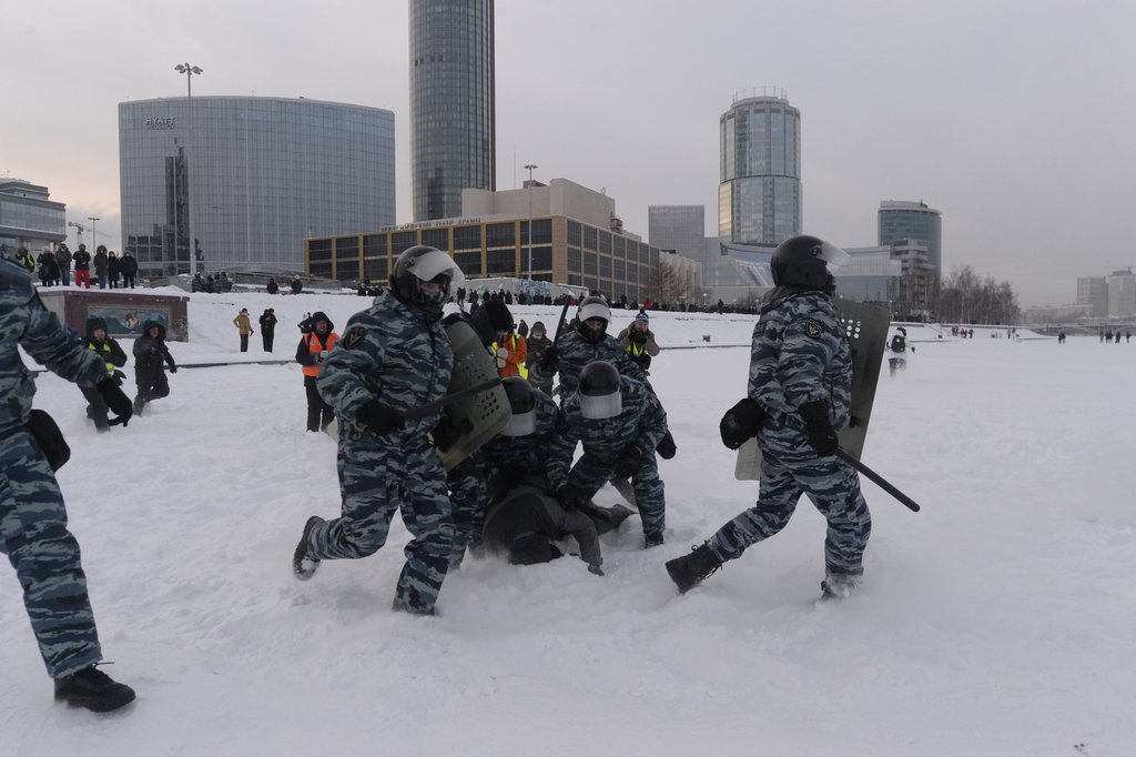 несанкционированная акция протеста 23 января в Екатеринбурге