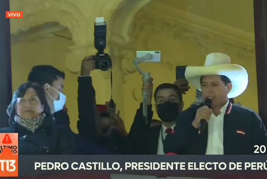 Педро Кастильо набрал 50,12% голосов избирателей. Фото: YouTube-канал T13.