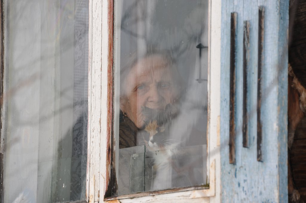 Бабушка за окном