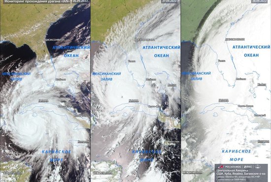 Госкорпорация представила снимки урагана с российского аппарата "Метеор-М". Фото: группа Роскосмоса в соцсети "ВКонтакте"