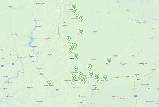 Адреса, информация об условиях акции и возможности посещения указаны на интерактивной карте. Фото: департамент информационной политики Свердловской области