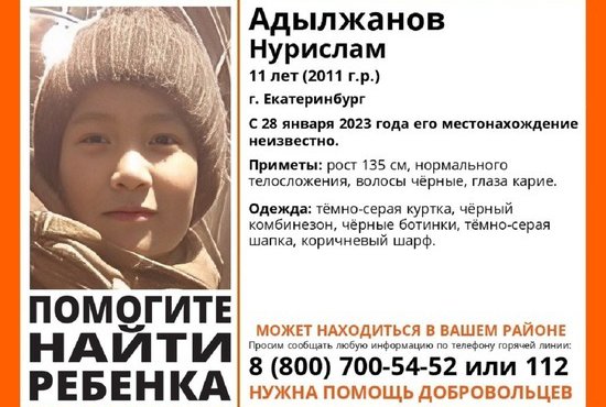 Мальчик пропал 28 января. Фото: группа "ЛизаАлерт" в соцсети "ВКонтакте"