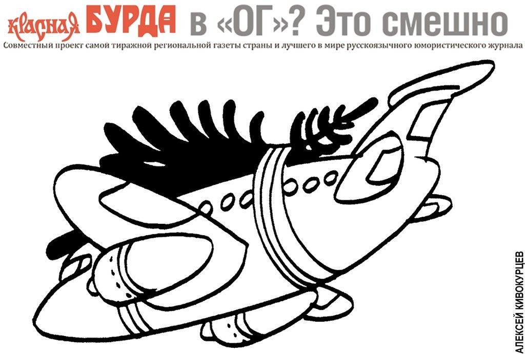Самолет. карикатура. Алексей Кивокурцев