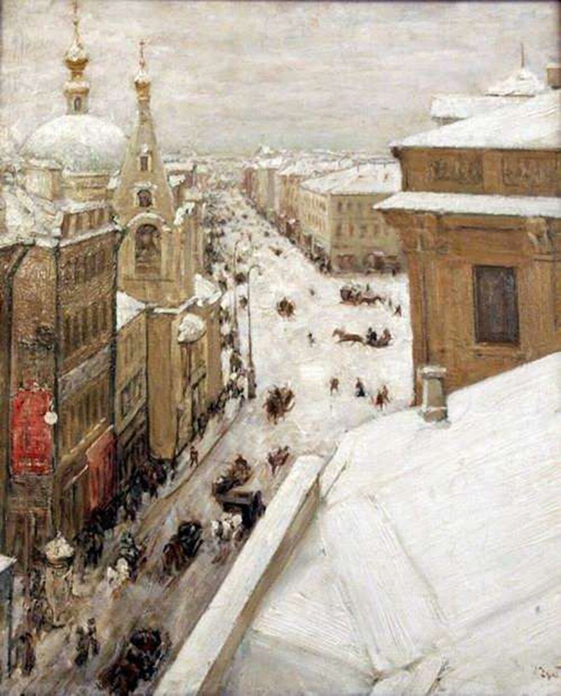 Игорь Грабарь – «Улица Москвы Тверская» (1880-е).