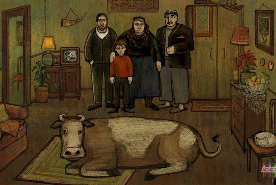 Анимационная заставка фильма  «Бебия, бабуа, Анзорик, я и мама», режиссер Рауль Гейдаров. Картина получила Гран-при "Кинопробы"