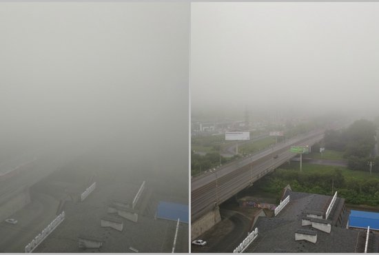Ничего не видно: ранним утром Екатеринбург погрузился в густой туман. Фото: Антон Демчук