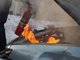 В посёлке Билимбай сегодня утром горел автомобиль марки Nissan Note. Фото: Владимир Мартьянов