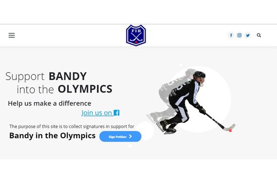 Скриншот сайта www.bandyinolympics.com