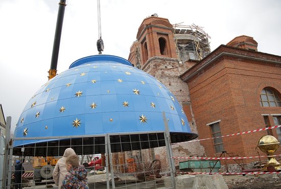 Диаметр главного купола составляет 10,8 м. Фото: пресс-служба Екатеринбургской епархии