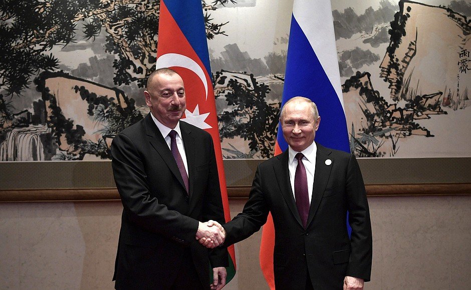 Владимир Путин с Президентом Азербайджанской Республики Ильхамом Алиевым.